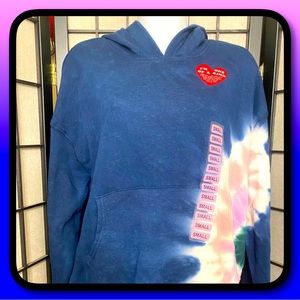 NWT Wildfox One Of A Kind Blue With Pink  Tie Die Hoodie